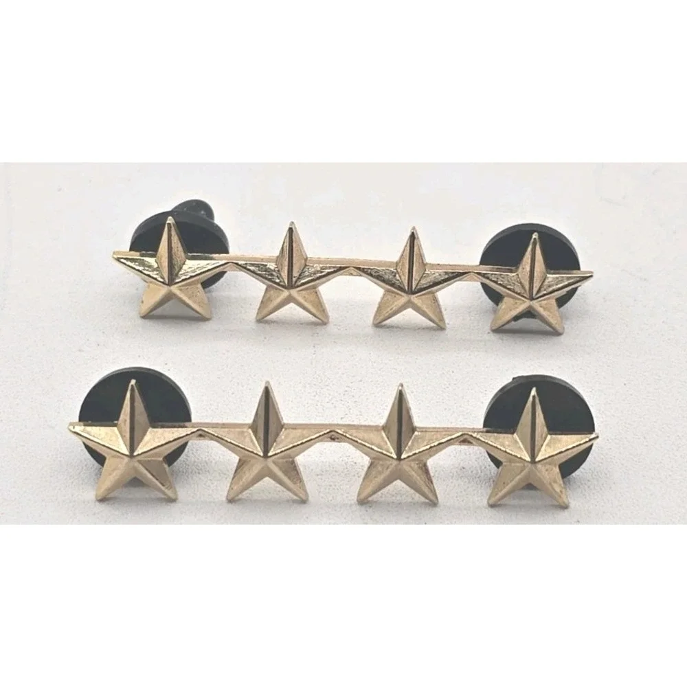 Two Piece Shoulder Tassel Pins and 2 Star Pins Punk Rock Charm Brooch J-14
